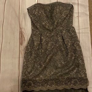 David’s bridal charcoal grey lace dress